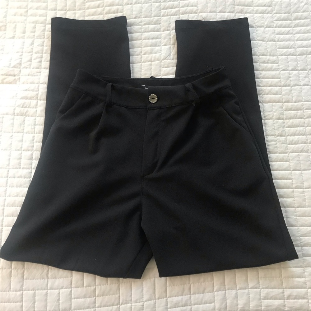 Boohoo Black High Waist Straight Leg Pants Womens Size US 4